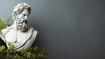 antico greco antico scultura su sfondo, ai generativo foto