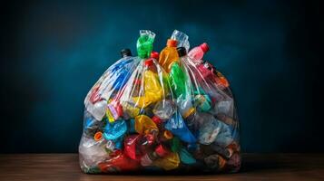 plastica rifiuto spazzatura Usato bottiglia, ai generativo foto