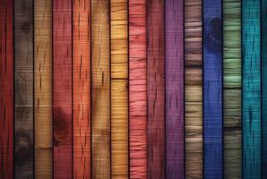 Vintage ▾ colorato legna struttura sfondo. generativo ai foto