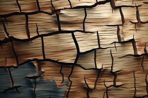 Cracked Vintage ▾ legna struttura sfondo. generativo ai foto
