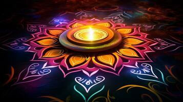 un' travolgente Schermo di Diwali splendore, ai generativo foto