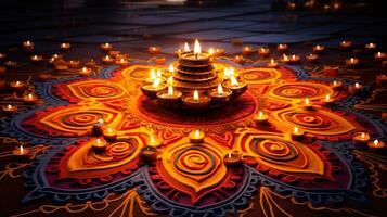 un' travolgente Schermo di Diwali splendore, ai generativo foto