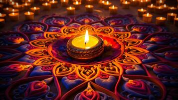 un' travolgente Schermo di Diwali splendore, ai generativo foto