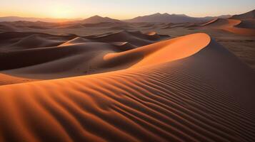 generativo ai, eterno sabbie Abbracciare una persona il travolgente bellezza di deserto paesaggi foto