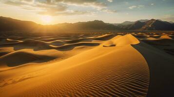 generativo ai, eterno sabbie Abbracciare una persona il travolgente bellezza di deserto paesaggi foto