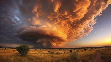 generativo ai, etereo Dramma un' travolgente cielo foto