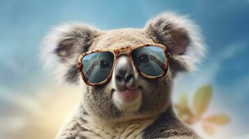 generativo ai, freddo koala occhiali da sole di stile foto