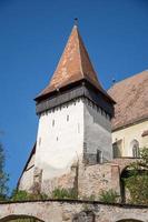 chiesa fortificata a biertan, sibiu, romania, settembre 2020., torre est foto