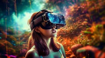 generativo ai, virtuale viaggiatori, Esplorare il immersiva mondo di virtuale la realtà foto