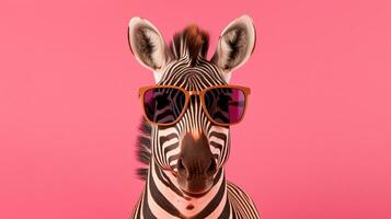 generativo ai, zebra pavoneggiarsi occhiali da sole e pastello vibrazioni foto