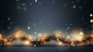 gioioso Natale sfondo festivo ghirlande e luci. generativo ai foto