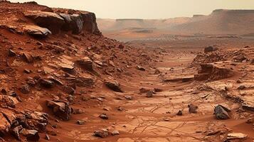 sporco strada nel il mezzo di un' deserto. generativo ai foto