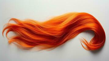 singolo ardente arancia capelli filo su pianura superficie. generativo ai foto