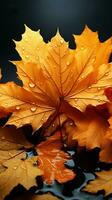 nature abilità artistica autunno acero le foglie verticale mobile sfondo ai generato foto