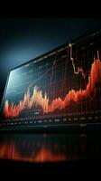 azione mercati 3d grafico viene visualizzato un' recessione durante un' finanziario crisi verticale mobile sfondo ai generato foto