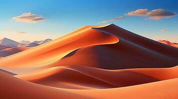 deserto paesaggio con sabbia dune e montagne ai generato foto
