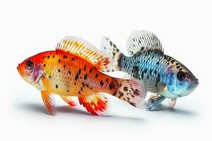 vivace ai Generatore illustrazione di colorato pesce isolato su bianca sfondo foto