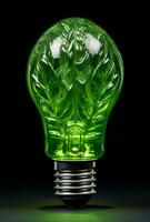 verde leggero lampadina nel ecologia concetto. ai generato foto