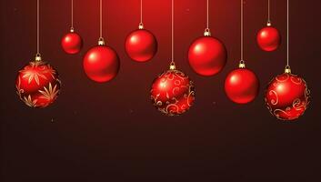 decorativo palle su Natale sfondo. ai generato foto