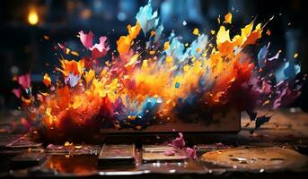 vivace esplosione di colori. ai generato foto
