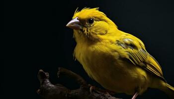 carino fringuello perching su ramo, cantando nel naturale bellezza generato di ai foto