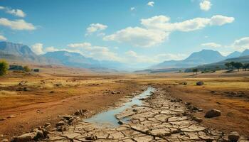 natura bellezza nel arido Africa montagne, sabbia, calore, e avventura generato di ai foto