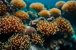 macro catturare di oceano corallo si intende assunzione ai generato foto