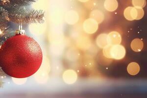 Natale e nuovo anno sfondo con bokeh luci ai generato foto