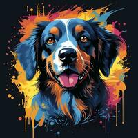 ritratto di un' cane . colorato vettore illustrazione. ai generato foto