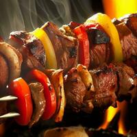 allettante shish kebab di generativo ai foto