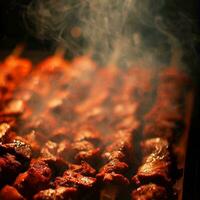 delizioso caldo speziato shish kebab generativo ai foto