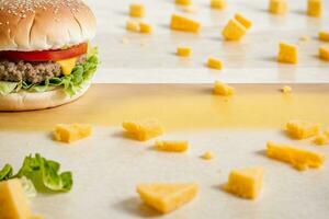 delizioso formaggio hamburger con generativo ai foto