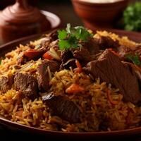 delizioso basmati biryani perfezione di ai creazione foto