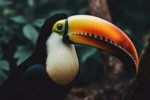 tucano uccello tropicale. creare ai foto