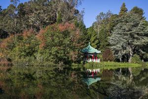 padiglione cinese nel parco del cancello dorato, san francisco, ca foto