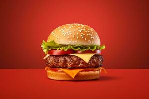 ai generativo foto di un' succoso Manzo hamburger