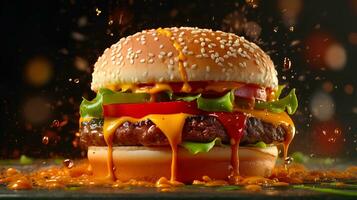 dolce e grande hamburger foto