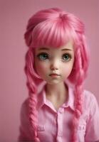 gratuito Barbie Bambola su semplice sfondo, ai generativo foto