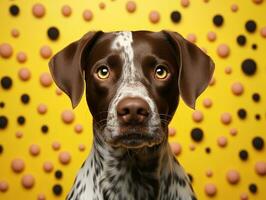 ai generato carino dolce animale domestico cane foto