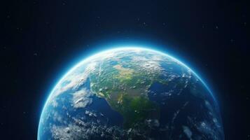 bellissimo Visualizza di il pianeta terra a partire dal spazio. 3d illustrazione. ai generativo foto
