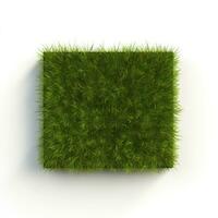 verde erba isolato su bianca sfondo. 3d illustrazione. ai generativo foto