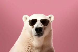 polare orso occhiali da sole ritratto. creare ai foto