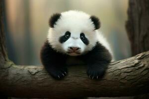 soffice carino bambino panda. creare ai foto