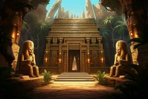 antico esploratore egiziano tempio. creare ai foto