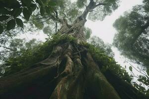 gigante albero vista in basso cupola. creare ai foto