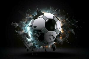 calcio palla esplosione sport. creare ai foto