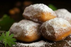 tradizionale beignets dolce. creare ai foto