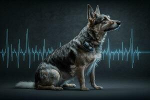veterinario concetto ,impulso, cani battito cardiaco. generativo ai. foto