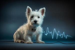 veterinario concetto ,impulso, cani battito cardiaco. generativo ai. foto