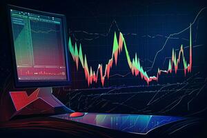 un illustrazione di un' computer schermo con un' grafico. generativo ai foto
